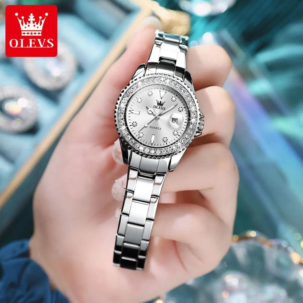 5ANdOLEVS-Original-Diamond-Dial-Quartz-Watch-for-Women-Fashion-Elegant-Ladies-Watches-Stainless-Steel-Waterproof-Women - Galaxy Dials