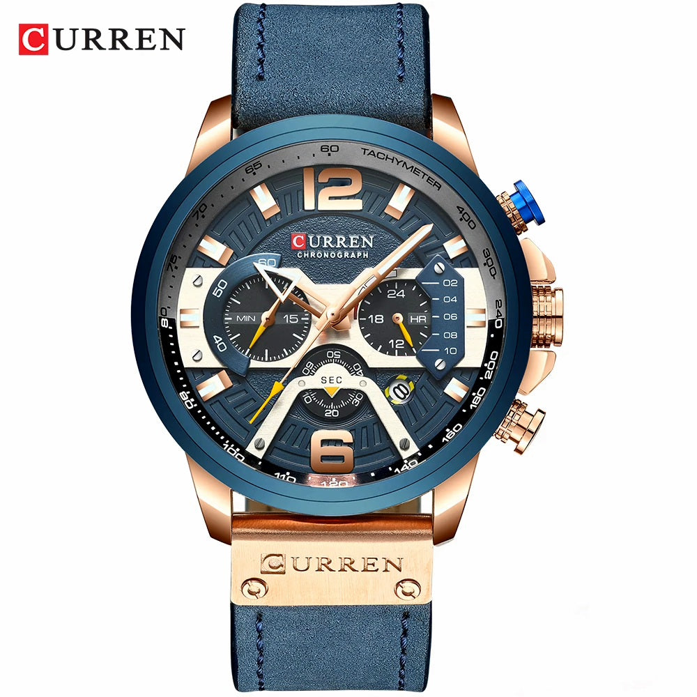5mP3CURREN-Casual-Sport-Watches-for-Men-Top-Brand-Luxury-Military-Leather-Wrist-Watch-Man-Clock-Fashion - Galaxy Dials