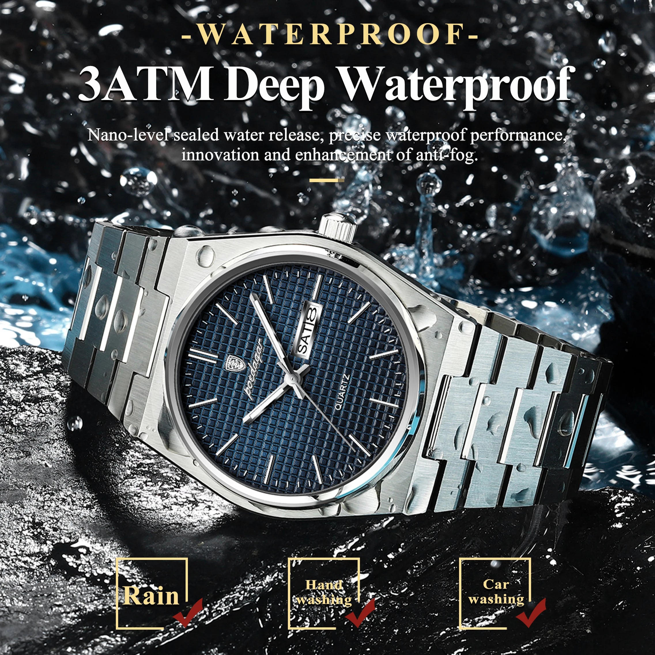 POEDAGAR 821 Business Men Wristwatch