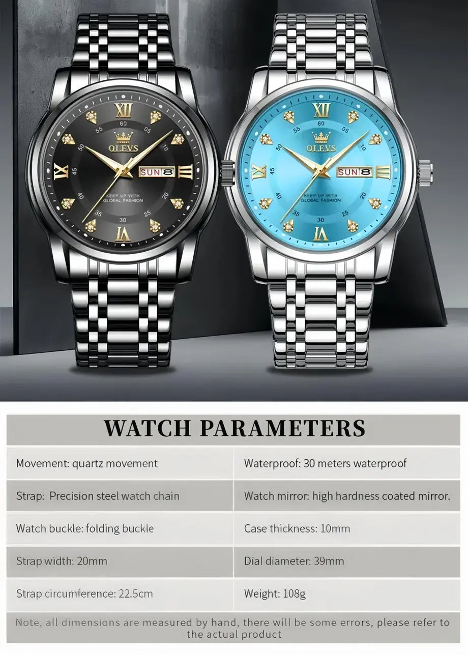 OLEVS Men's Classic Business Wristwatch Dual Calendar product photo 3