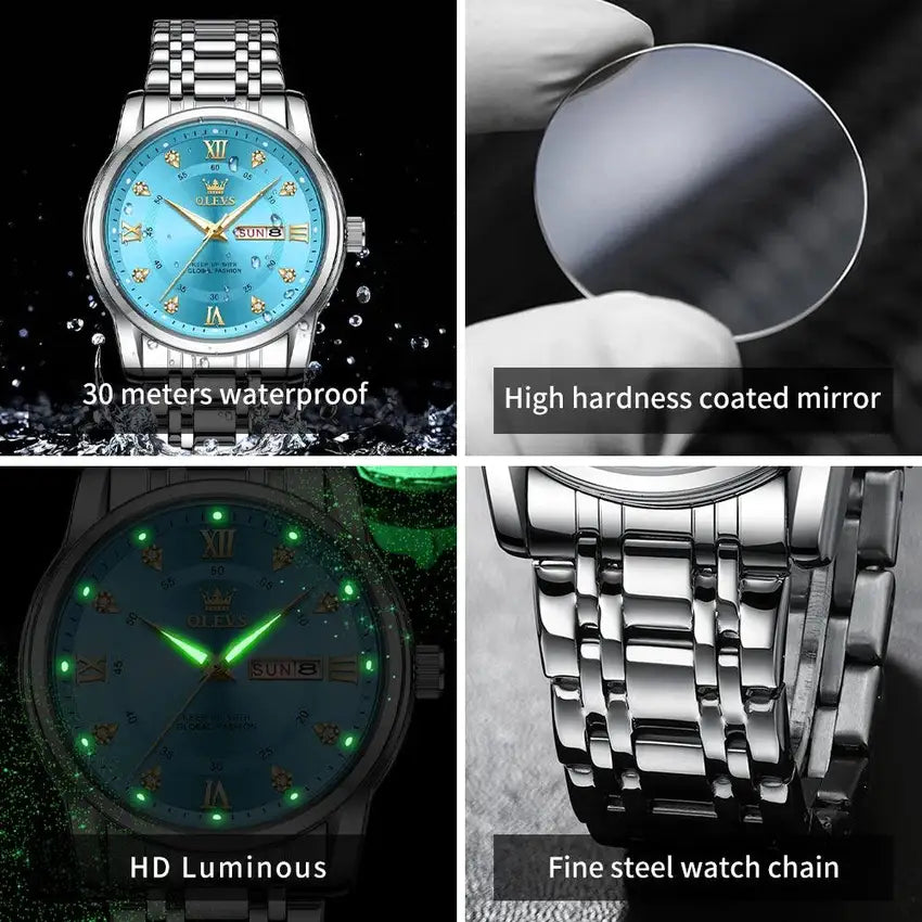 OLEVS Men's Classic Business Wristwatch Dual Calendar - gallery image 4