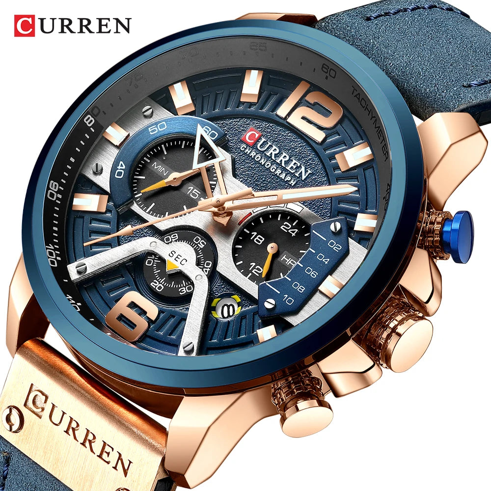 CURREN 8329 Luxury Men Leather Sports Watch