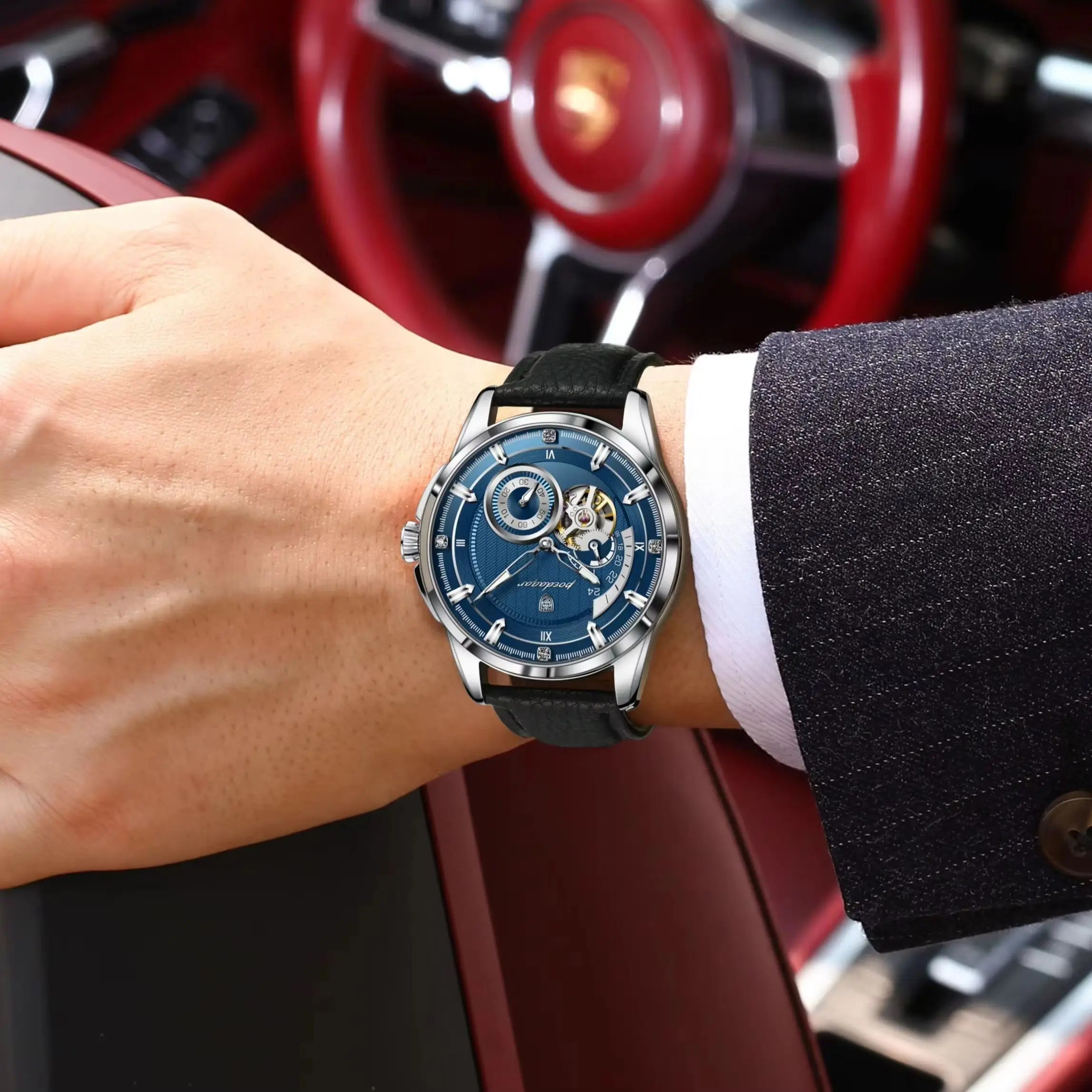 POEDAGAR 1427 Skeleton Tourbillon Automatic Watch for Men