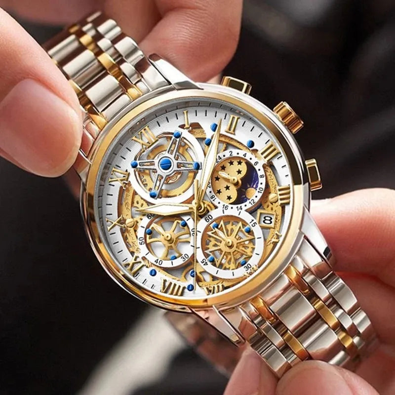 LIGE Skeleton Chronograph Model LG8973