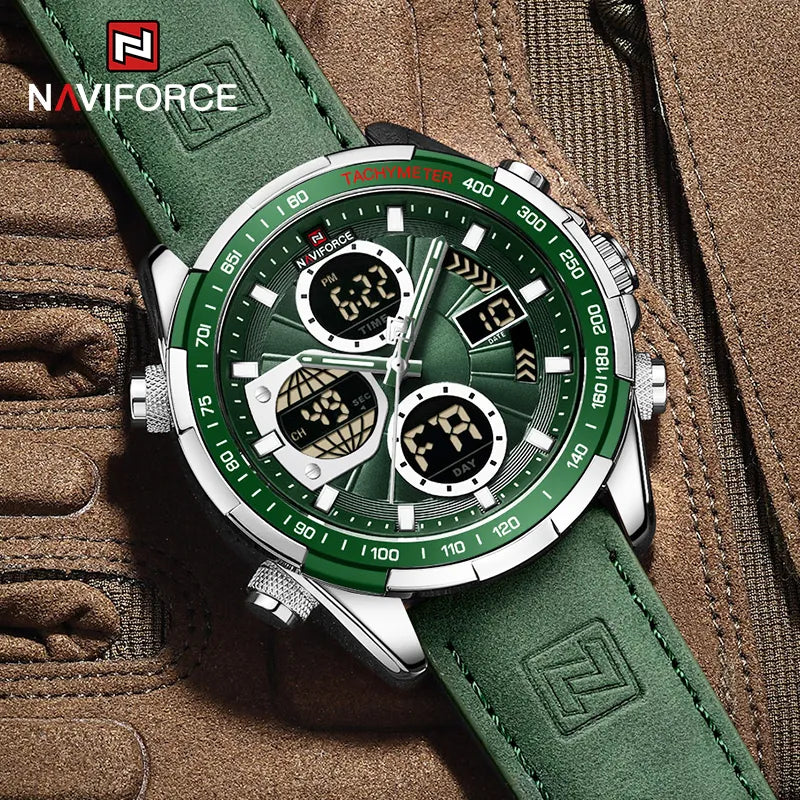 NAVIFORCE 9197 Fashion Military Chronograph Watch With Digital Display