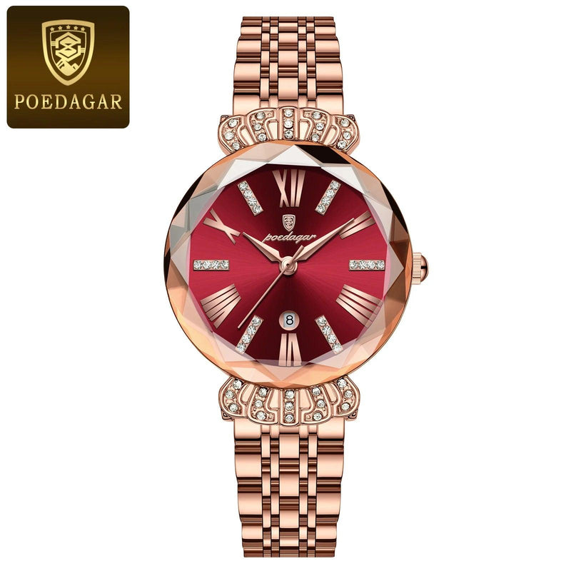 POEDAGAR 766 Luxury Diamond Crown Ladies Watch
