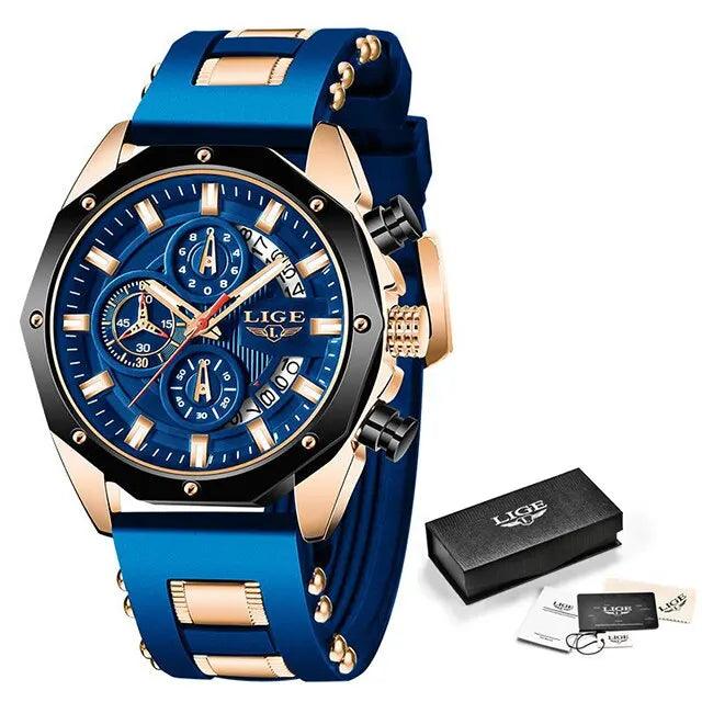 LIGE Luxury Silicone Sport Watch LG8909