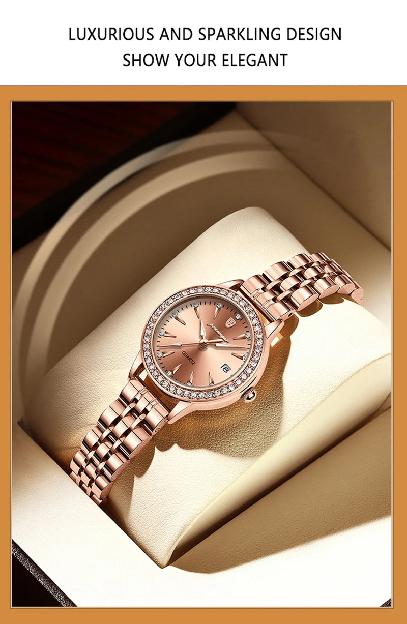 POEDAGAR 366 Ultra Thin Diamond Dial Ladies Watch