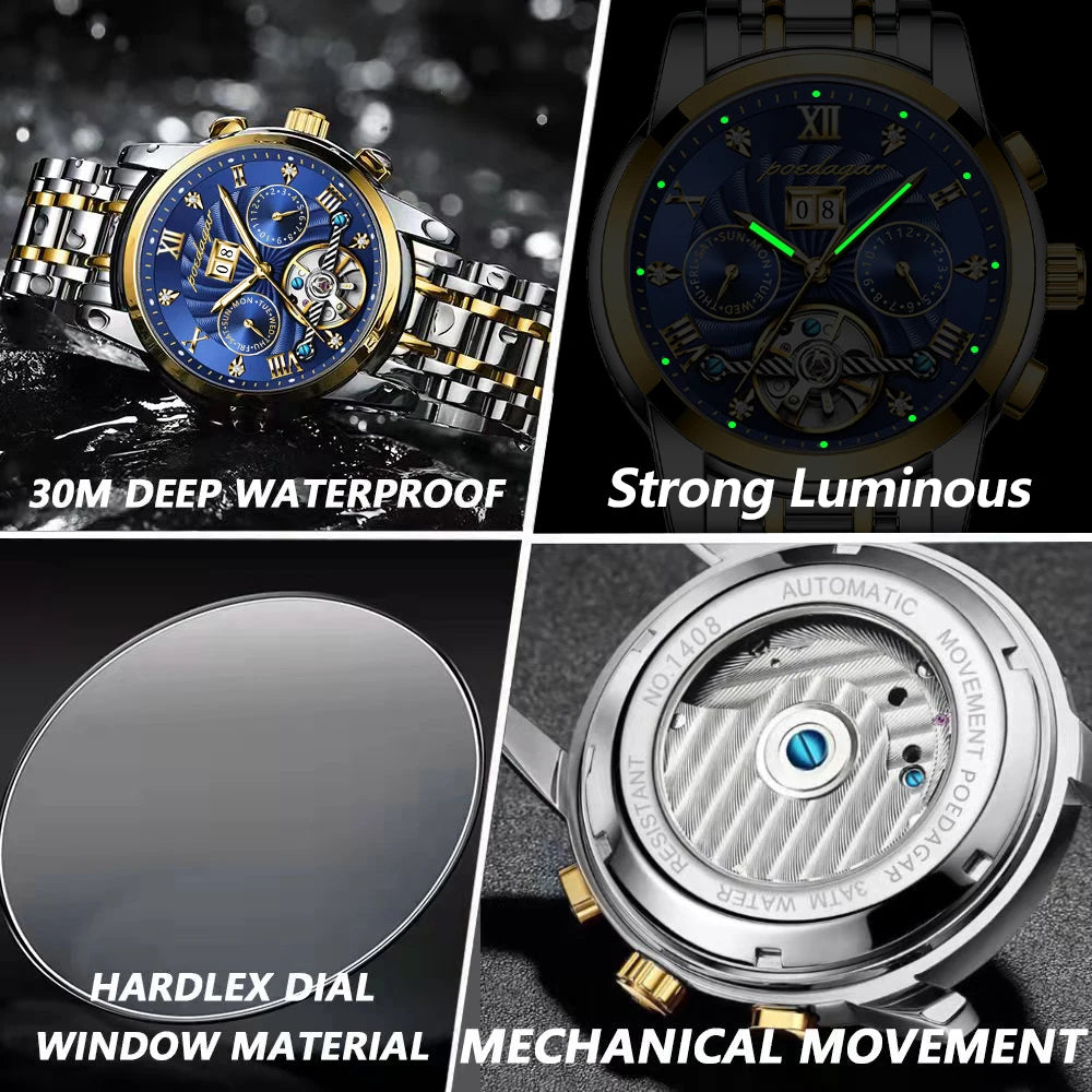 POEDAGAR 1408 Luxury Automatic Mechanical Wristwatch