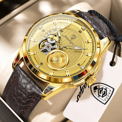 POEDAGAR 1427 Skeleton Tourbillon Automatic Watch for Men