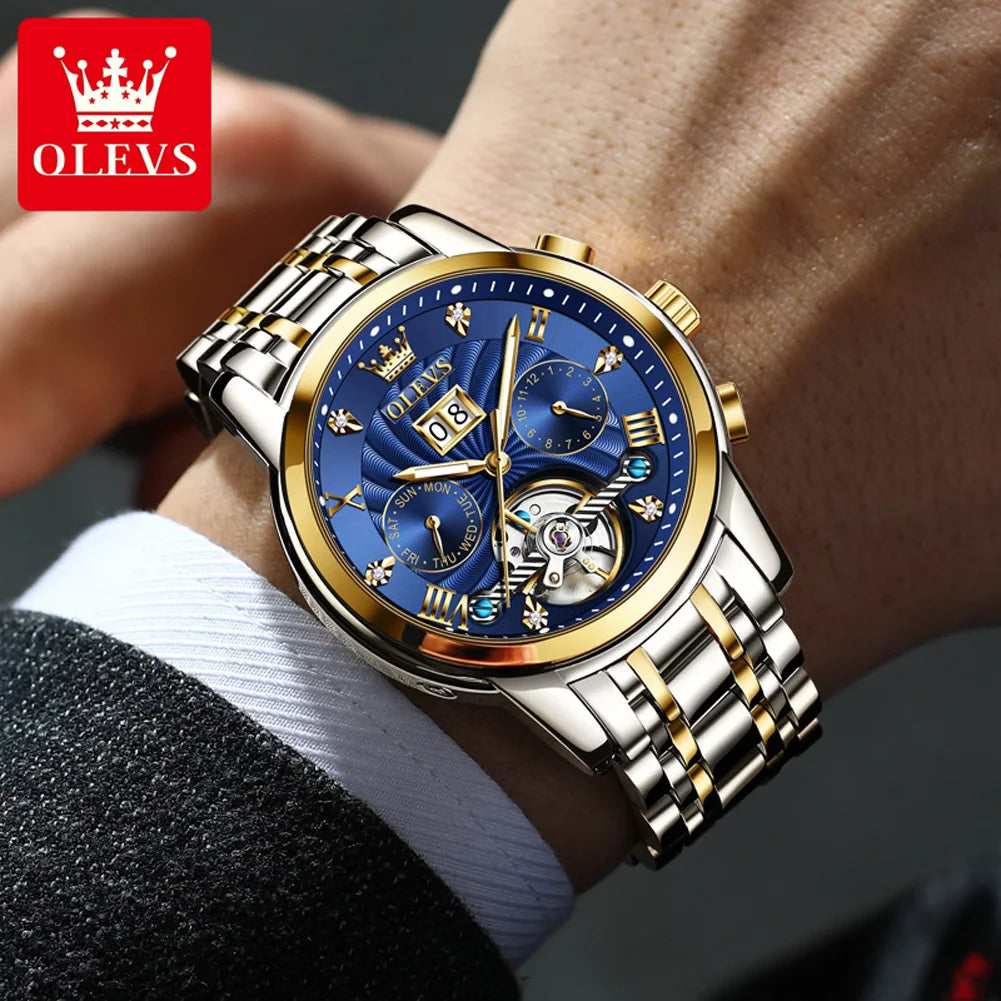 OLEVS 9910 Automatic, Stainless Steel, Waterproof Watch for Men