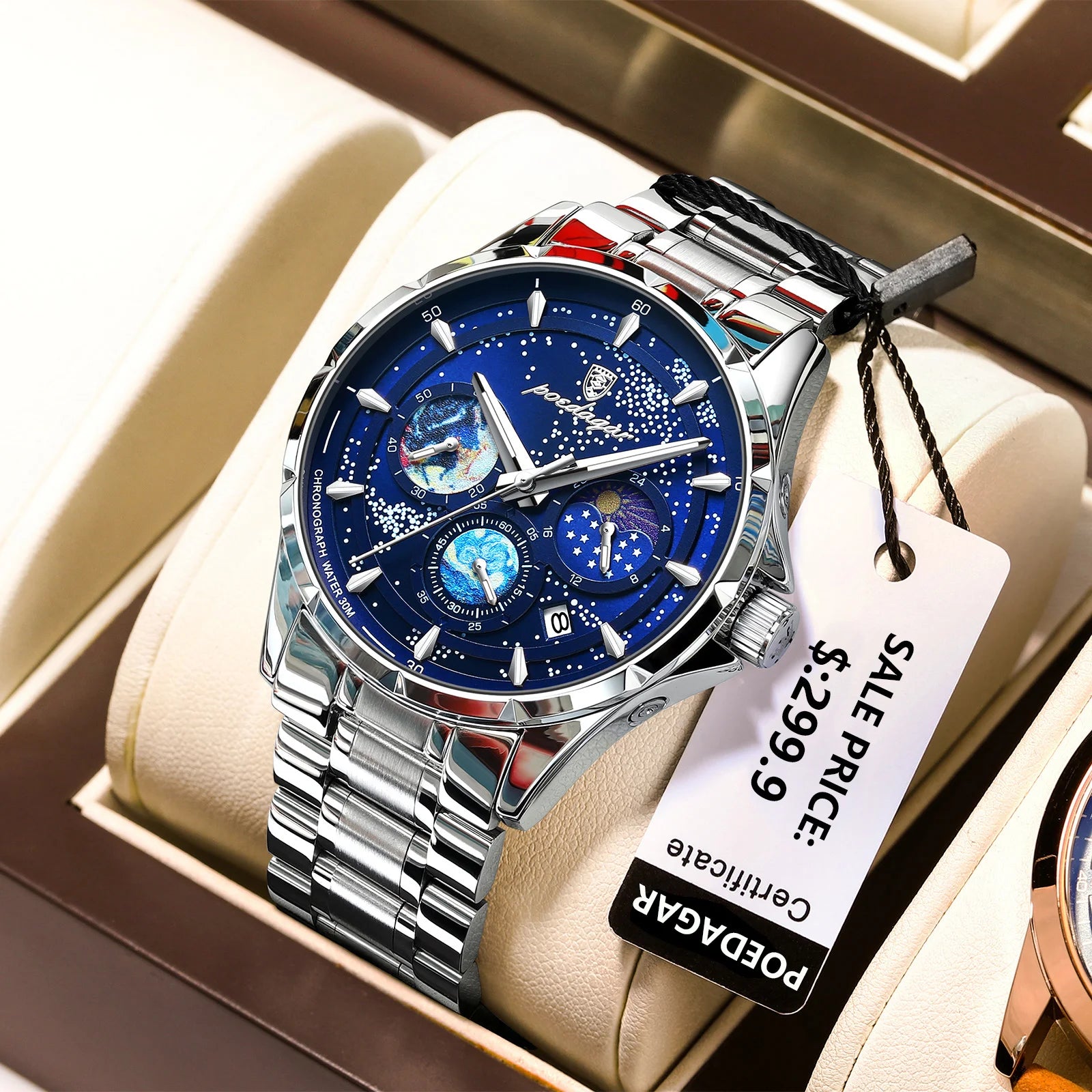 POEDAGAR 916 Luminous Chronograph Men's Quartz Watch