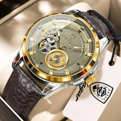 POEDAGAR 1427 Skeleton Tourbillon Automatic Watch for Men
