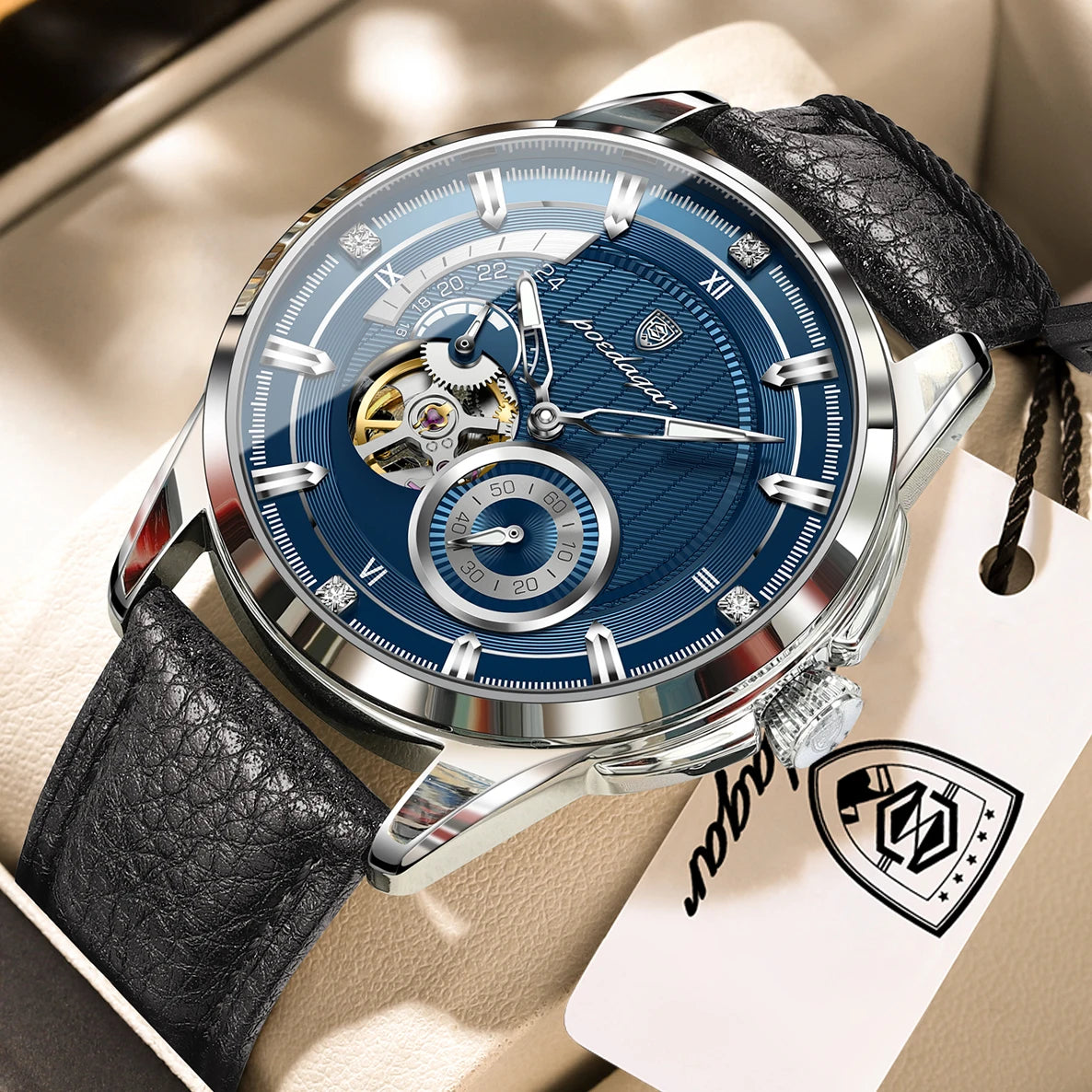 POEDAGAR 1427 Skeleton Tourbillon Automatic Watch for Men