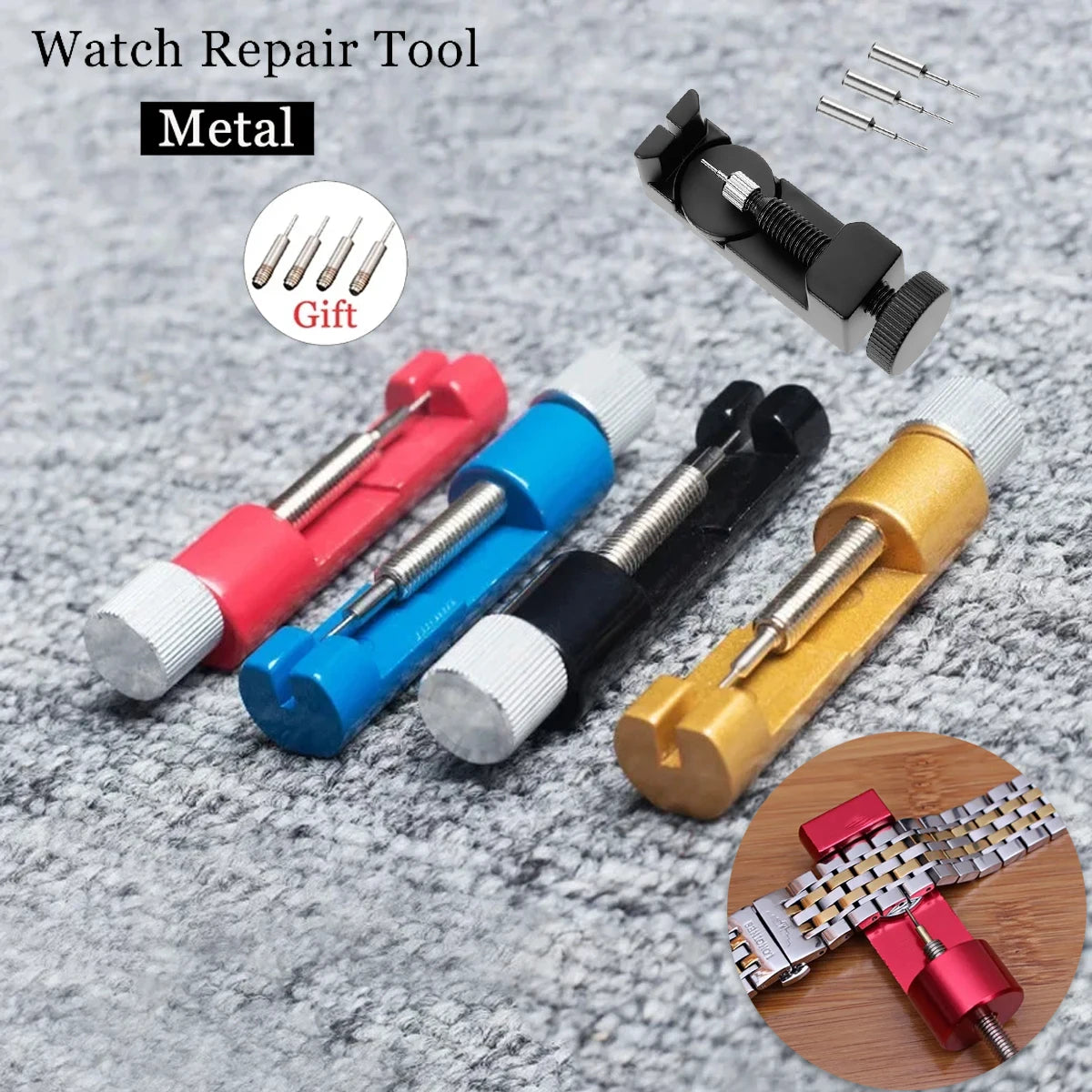 Strap Link Pin Remover (Metal Body) with 3 Extra Pins