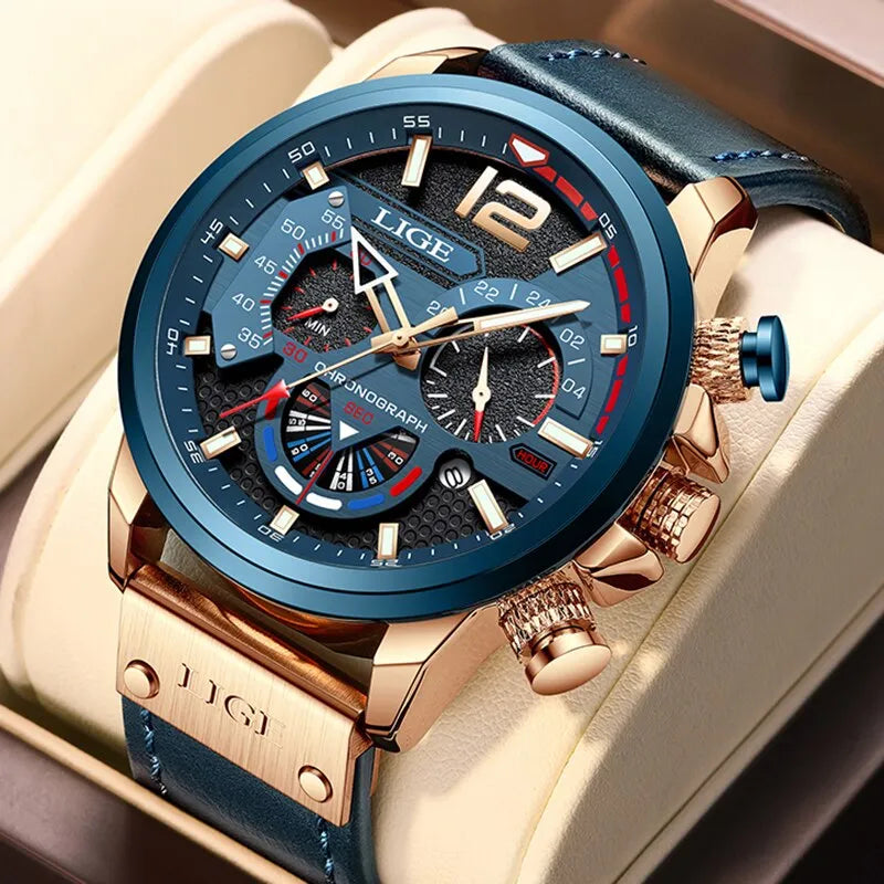 LIGE 8959 Luxury Chronograph Sports Watch