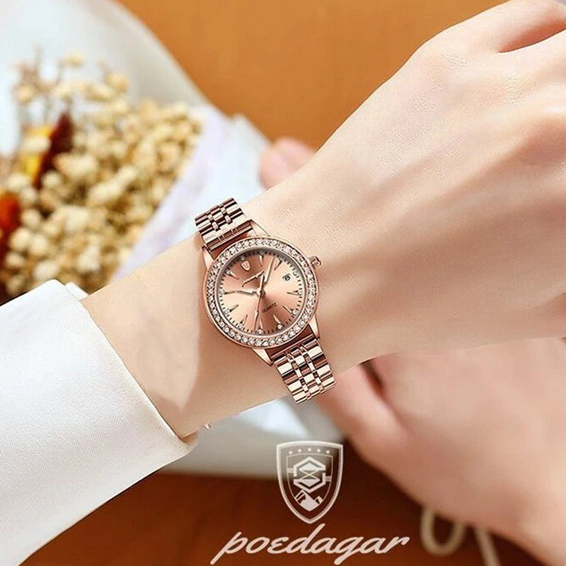 POEDAGAR 366 Ultra Thin Diamond Dial Ladies Watch