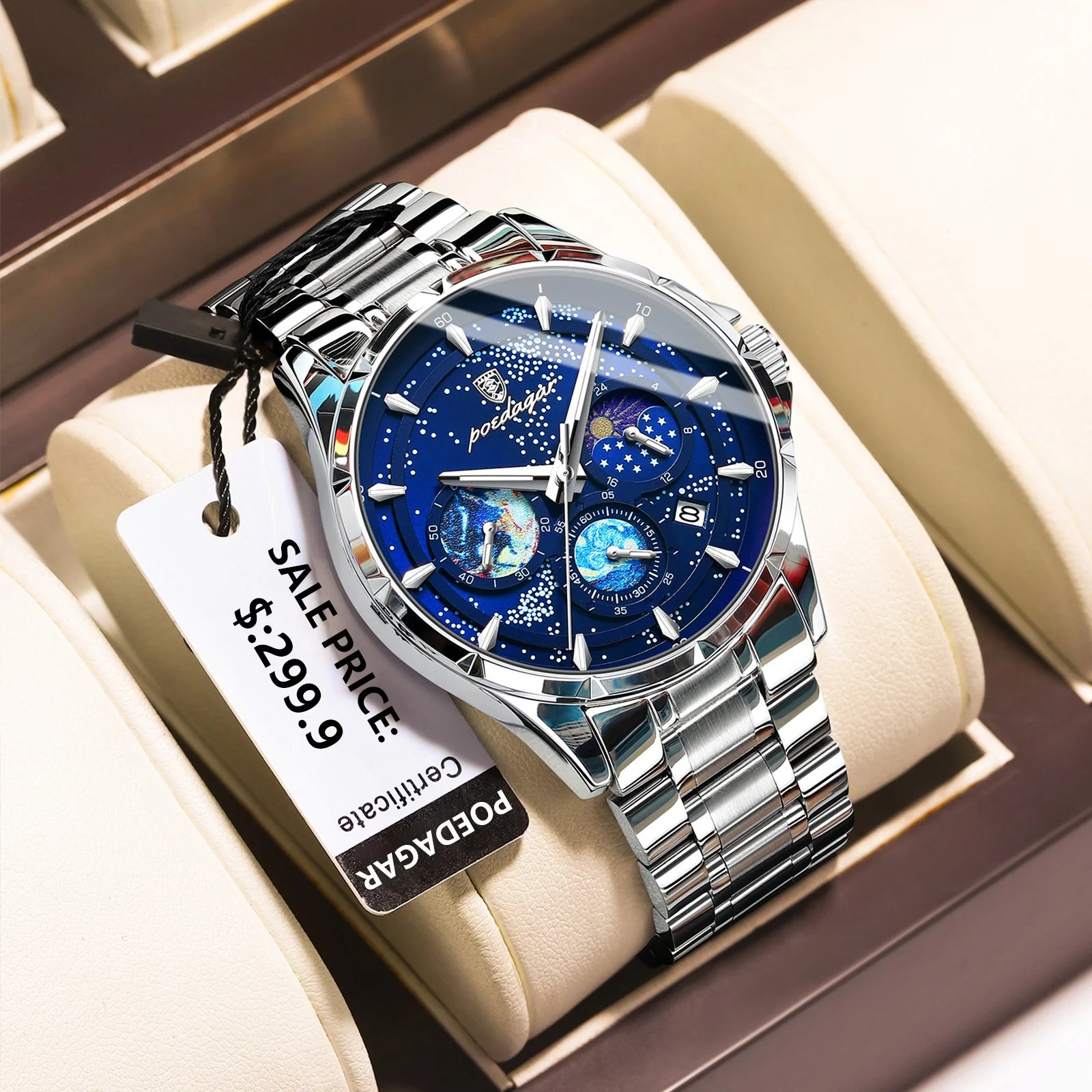 POEDAGAR 916 Luminous Chronograph Men's Quartz Watch