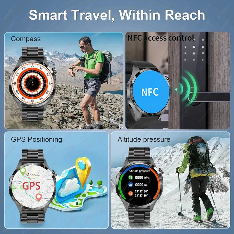 Smart Watch 4 Pro AMOLED HD Screen Bluetooth Call NFC Health Monitoring Watch GT4 Pro