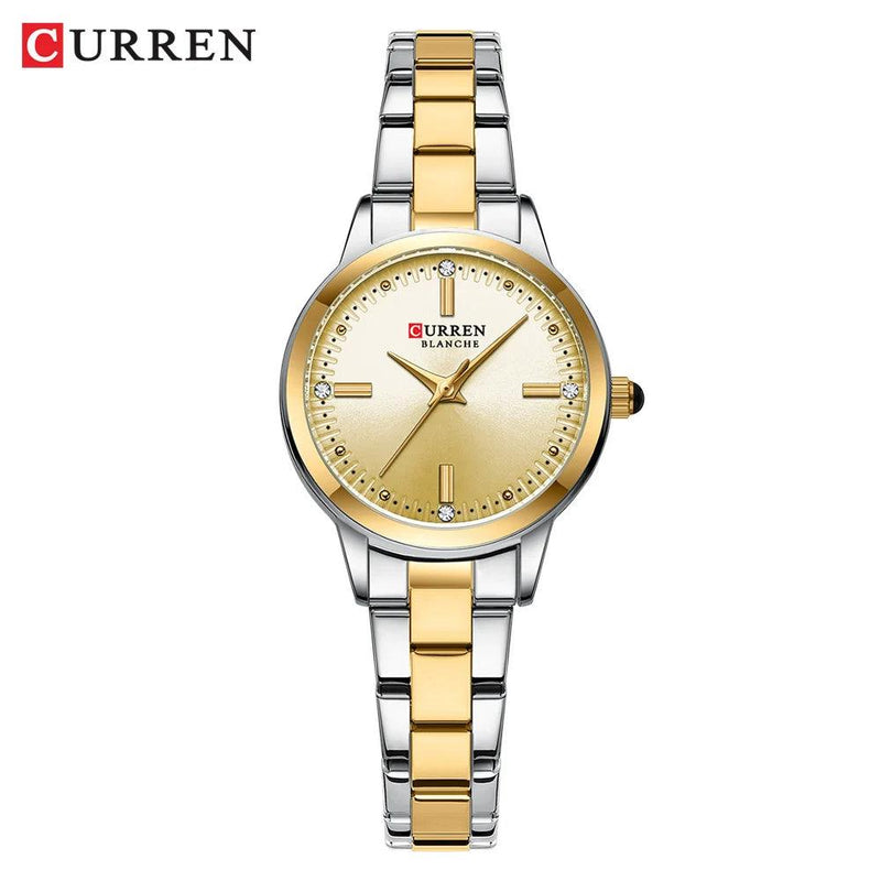 CURREN 9094L Luxury Lady Girl Wristwatch Elegant Stainless Steel Bracelet
