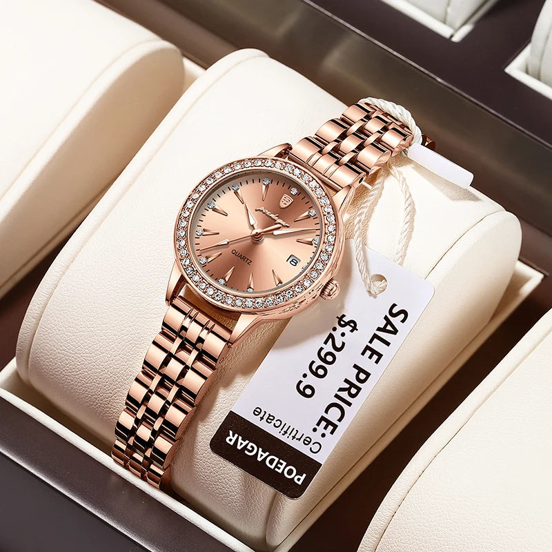 POEDAGAR 366 Ultra Thin Diamond Dial Ladies Watch