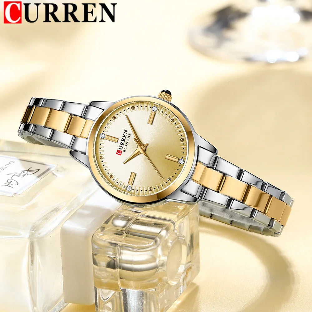 CURREN 9094L Luxury Lady Girl Wristwatch Elegant Stainless Steel Bracelet