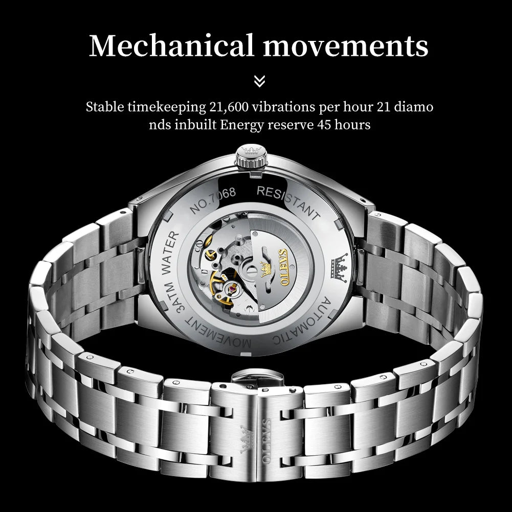 OLEVS 7068 Original Automatic Self Winding Wristwatch Date & Day