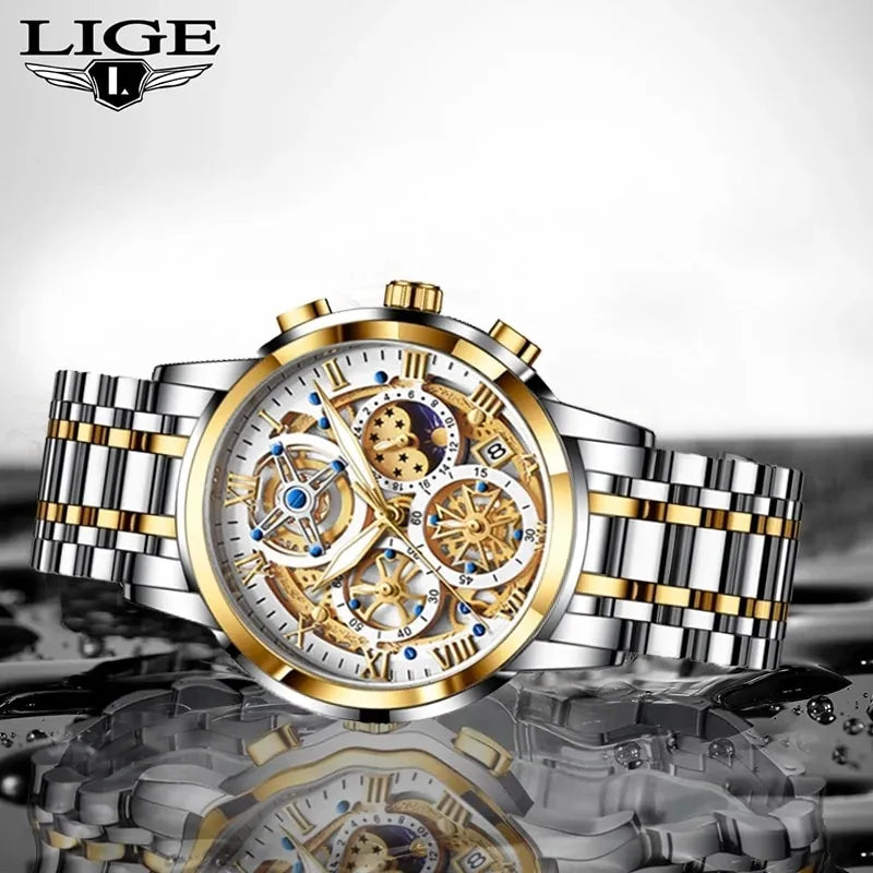 LIGE Skeleton Chronograph Model LG8973