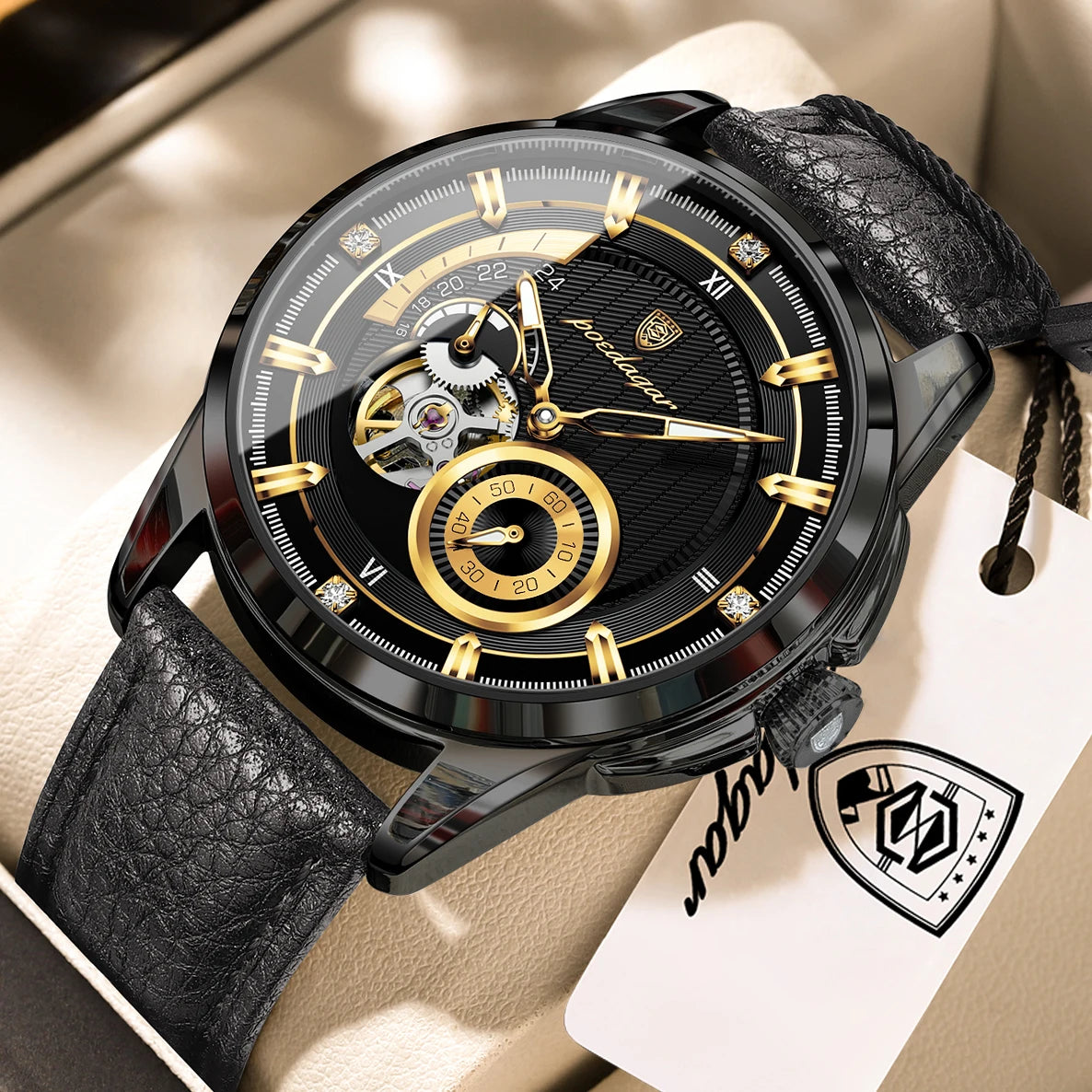 POEDAGAR 1427 Skeleton Tourbillon Automatic Watch for Men