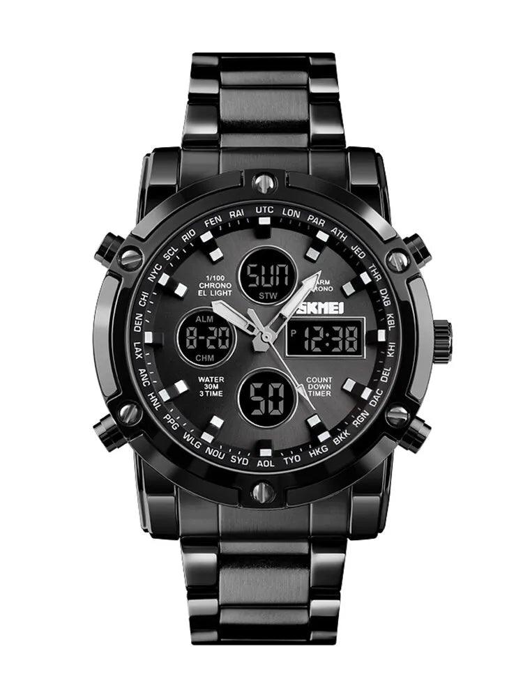 SKMEI 3 Time Back Light Display Digital Watches Mens 1389