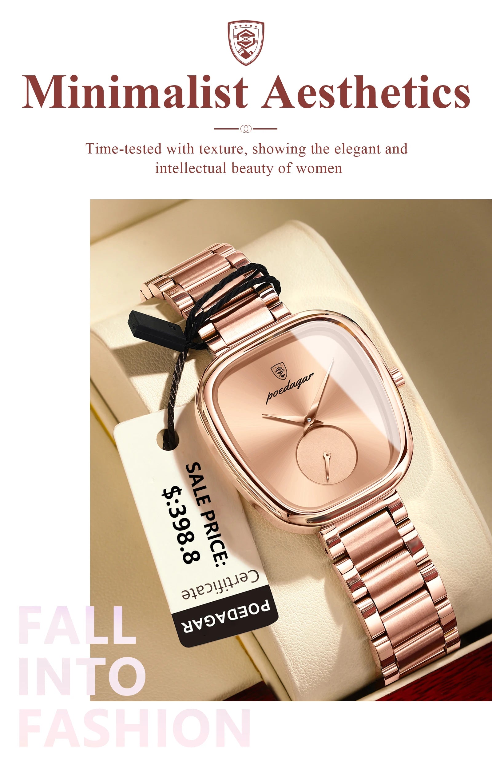 POEDAGAR 783 Luxury Stainless Steel Ladies Watch