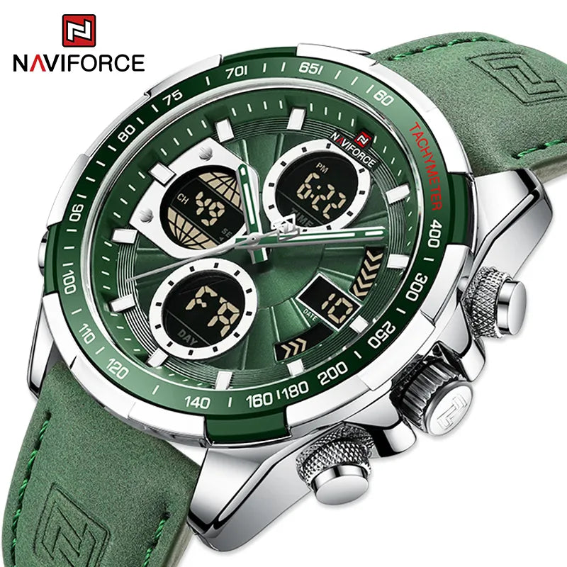 NAVIFORCE 9197 Fashion Military Chronograph Watch With Digital Display