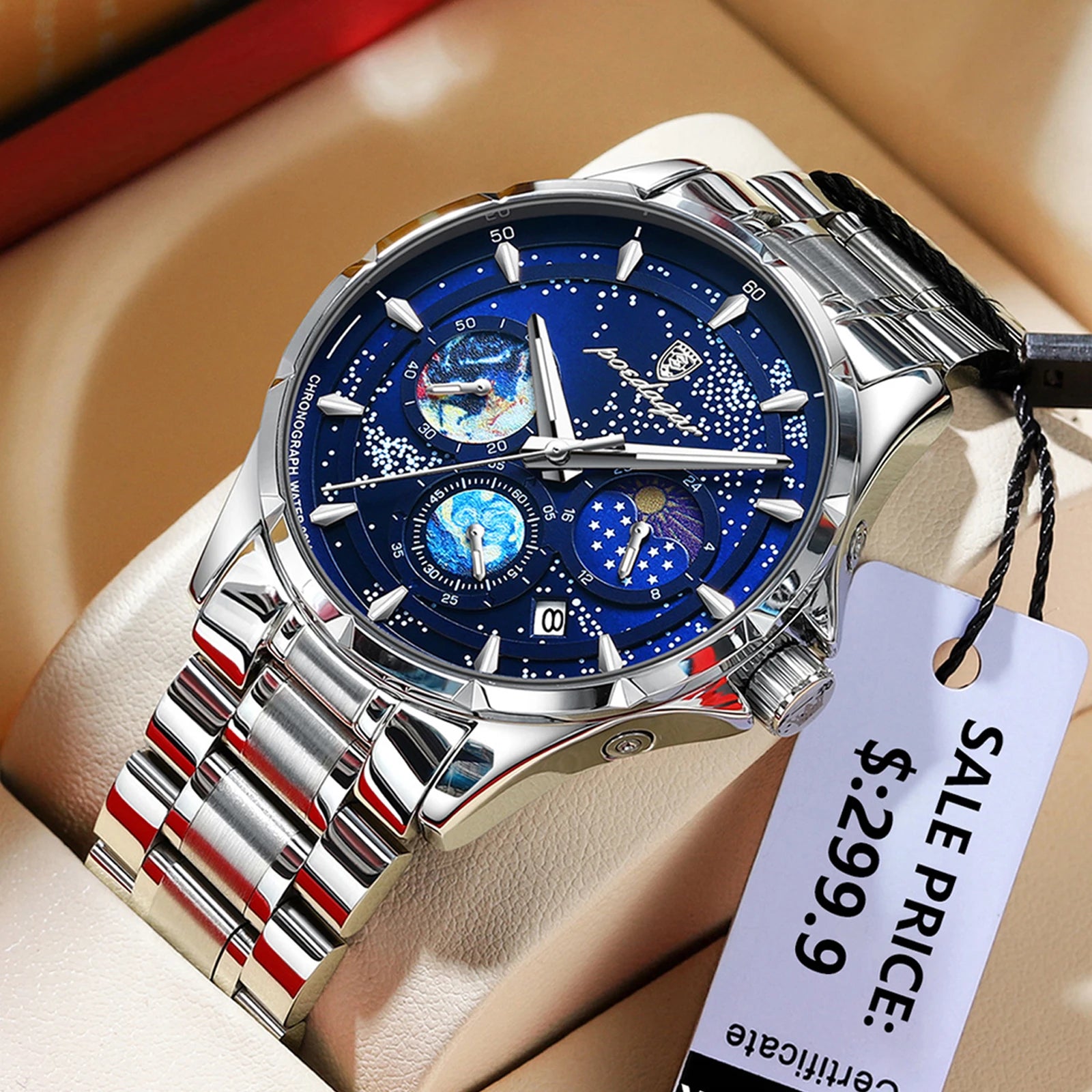 POEDAGAR 916 Luminous Chronograph Men's Quartz Watch