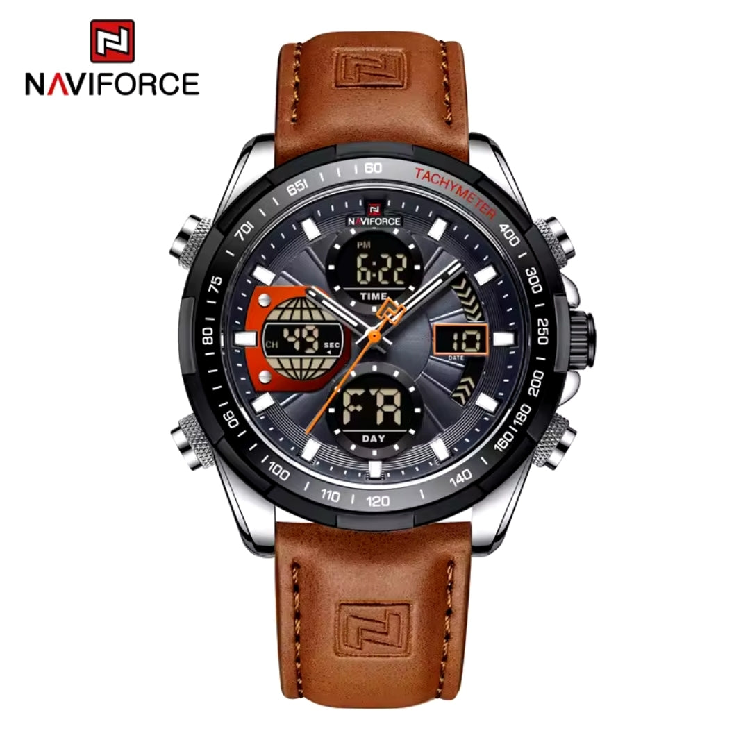 NAVIFORCE 9197 Fashion Military Chronograph Watch With Digital Display