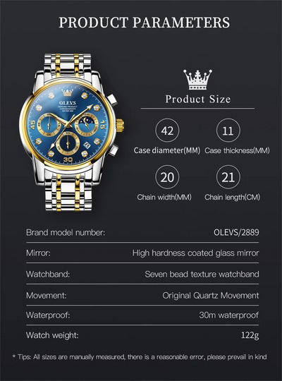 OLEVS Original Luxury Chronograph Watch for Men
