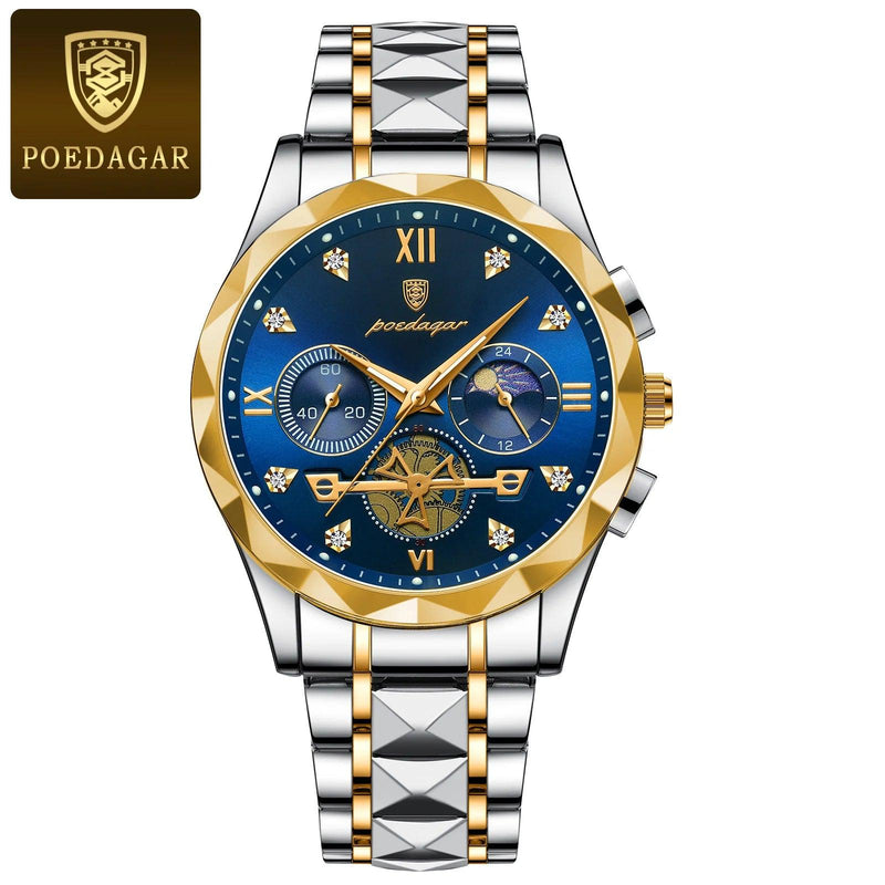 POEDAGAR 996 Luxury Men Chronograph Wristwatch