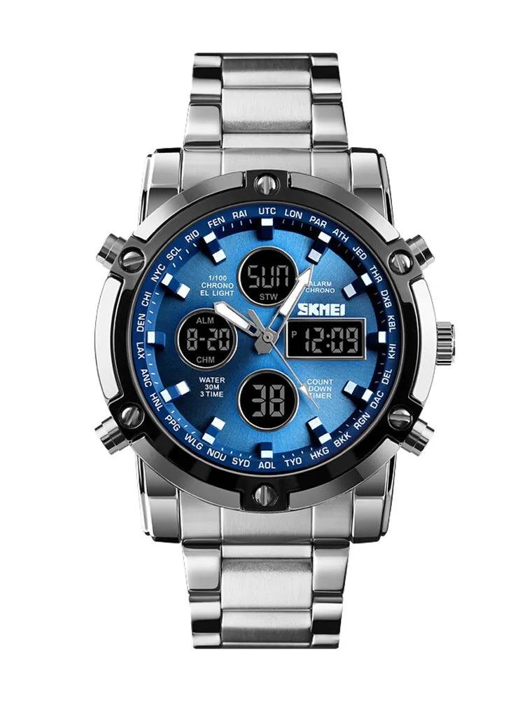 SKMEI 3 Time Back Light Display Digital Watches Mens 1389