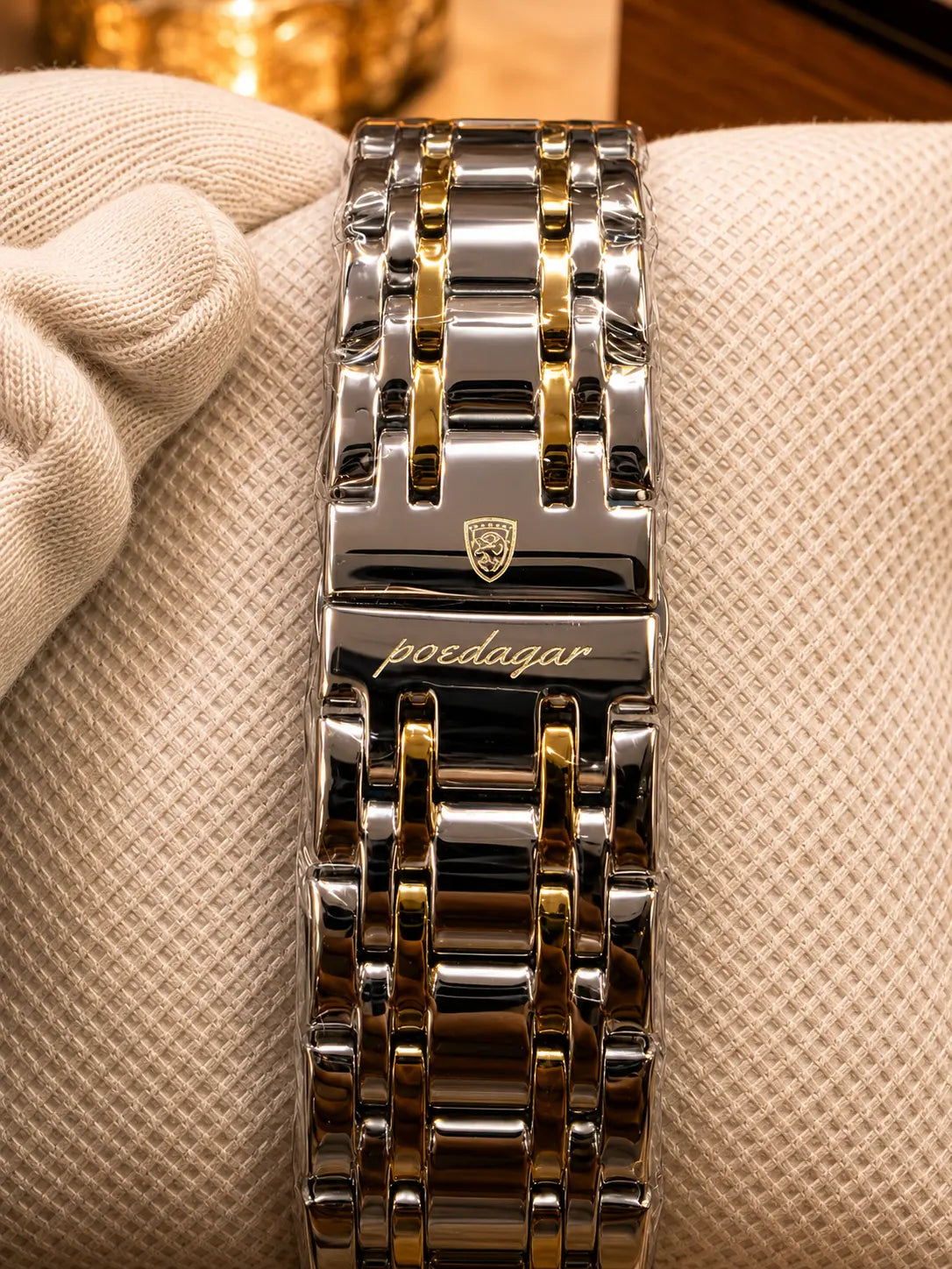 POEDAGAR 938 Diamond Mirror Chronograph, Original Quartz Men's Watch
