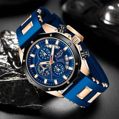 LIGE FASHION MEN WATCHES TOP BRAND LUXURY SILICONE SPORT WATCH MEN QUARTZ DATE CLOCK WATERPROOF WRISTWATCH CHRONOGRAPH CLOCK MAN main product image