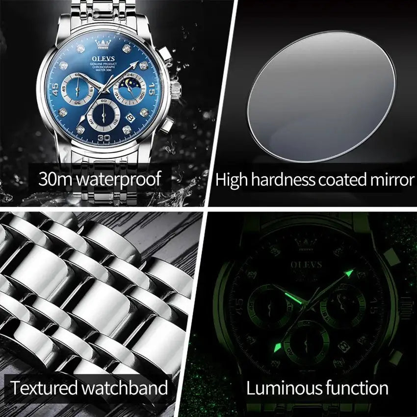 OLEVS Original Luxury Chronograph Watch for Men - gallery image 3
