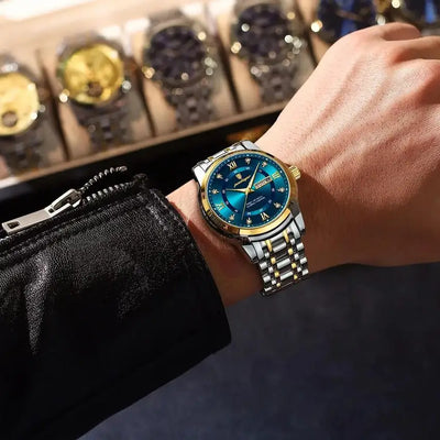 POEDAGAR 936 Men's Stainless Steel Original Quartz Date & Week Watch - gallery image 6