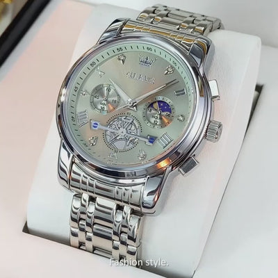 OLEVS 2856 Fitwheel Moon Phase Chronograph Original Quartz Wristwatch