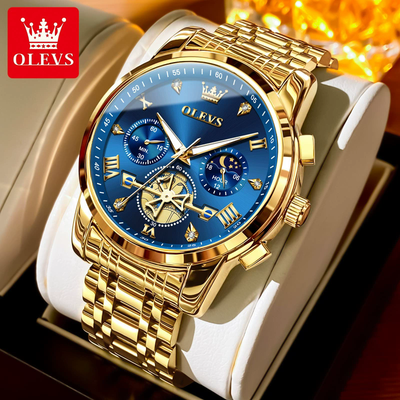 OLEVS 2856 Fitwheel Moon Phase Chronograph Original Quartz Wristwatch